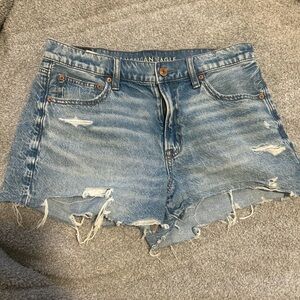 American Eagle Outfitters Blue Distressed Denim Cut-Offs